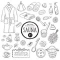 Sauna objects collection 01 Royalty Free Stock Photo