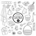 Sauna objects sketches collection 02
