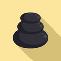 Sauna round stones icon, flat style