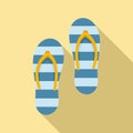 Sauna slippers icon, flat style