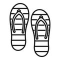 Sauna slippers icon, outline style