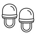 Sauna soft slippers icon, outline style