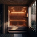 sauna spa bath design by the window for home.