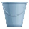 Sauna steel bucket icon, cartoon style