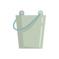 Sauna steel bucket icon flat isolated vector