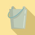 Sauna steel bucket icon, flat style