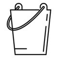 Sauna steel bucket icon, outline style