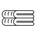 Sauna towel stack icon, outline style