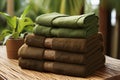 Sauna towels, relaxation and aromatics for spa and wellness Royalty Free Stock Photo
