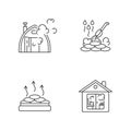 Sauna types pixel perfect linear icons set