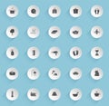 sauna vector icons on round puffy paper circles Royalty Free Stock Photo