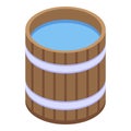 Sauna water bucket icon, isometric style