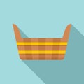 Sauna wood pot icon, flat style