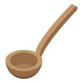 Sauna wood spoon icon, isometric style