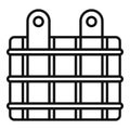 Sauna wood steel bucket icon, outline style