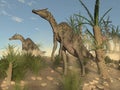 Saurolophus dinosaurs - 3D render