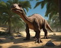 A sauropod was a curious animal that inhabited the earth in ancient times when the world was full of fun