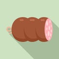 Sausage banger icon, flat style