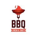 sausage barbeque logo vector illustration