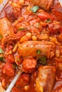 Sausage and Bean Stew Close Up Royalty Free Stock Photo