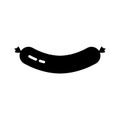 Sausage black silhouette vector illustration isolated on white background