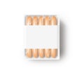 Sausage in blank white plastic disposable box mockup, isolated,