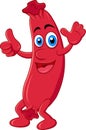 Sausage cartoon with thumb up