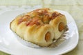 Sausage cheese bread roll Royalty Free Stock Photo