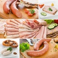 Sausage collage Royalty Free Stock Photo