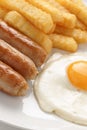 Sausage Egg and Chips Royalty Free Stock Photo