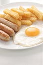 Sausage Egg and Chips Royalty Free Stock Photo