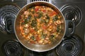 Sausage,escarole garlic soup Royalty Free Stock Photo