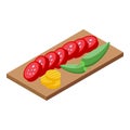 Sausage food icon isometric vector. Portugal cuisine