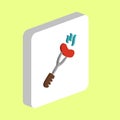 Sausage on Fork computer symbol Royalty Free Stock Photo