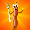 Sausage with fork Royalty Free Stock Photo