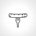 Sausage fork line icon. sausage on a fork icon