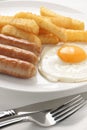 Sausage Egg and Chips Royalty Free Stock Photo