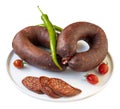 Sausage isolated on white background. Turkish sausage