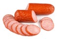 Sausage, jess cold meats isolated Royalty Free Stock Photo