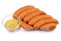 Sausage, jess, cold meats and mustard, isolated Royalty Free Stock Photo