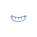 Sausage line icon concept. Sausage flat  vector symbol, sign, outline illustration. Royalty Free Stock Photo