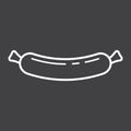 Sausage line icon, food and drink, frankfurter