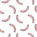 Sausage line icon seamless vector pattern.