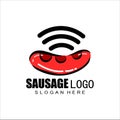 Sausage logo, illustration sausages isolated white background Royalty Free Stock Photo