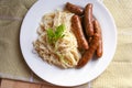Sausage and macaroni pasta Royalty Free Stock Photo