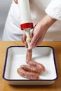 Sausage making Royalty Free Stock Photo