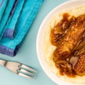 Sausage And Mashed Potatoes With Onion Gravy Royalty Free Stock Photo