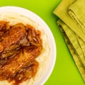 Sausage And Mashed Potatoes With Onion Gravy Royalty Free Stock Photo