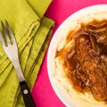 Sausage And Mashed Potatoes With Onion Gravy Royalty Free Stock Photo