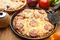 Sausage and Onion Pizza Royalty Free Stock Photo
